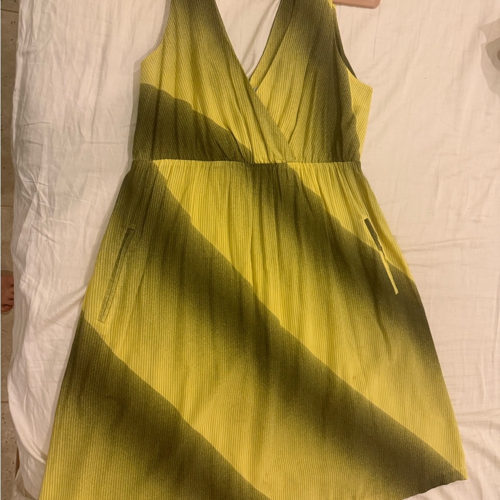 Vintage Anthropologie | Maeve Yellow/Black Shadowlight Dress Sz M - Picture 2 of 4
